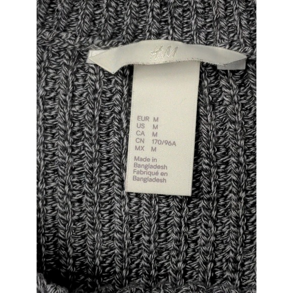 H & M Women's Long Sleeve Medium Knit With Side Zippers Pull over Gray Sweater - Picture 8 of 12